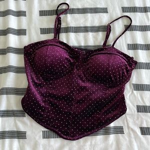 Purple Velvet Corset Top L